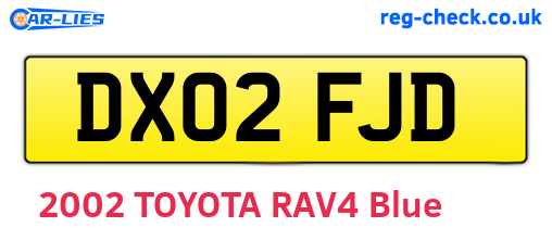 DX02FJD are the vehicle registration plates.