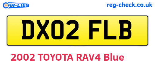DX02FLB are the vehicle registration plates.