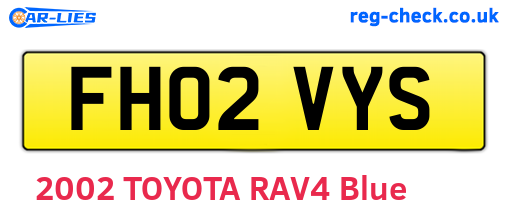 FH02VYS are the vehicle registration plates.