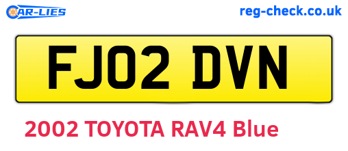FJ02DVN are the vehicle registration plates.