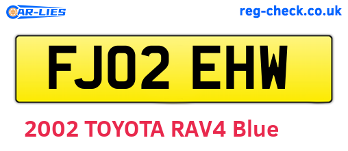 FJ02EHW are the vehicle registration plates.