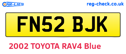 FN52BJK are the vehicle registration plates.