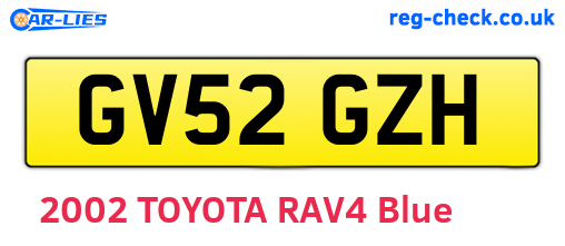 GV52GZH are the vehicle registration plates.