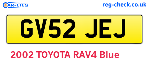 GV52JEJ are the vehicle registration plates.