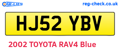 HJ52YBV are the vehicle registration plates.