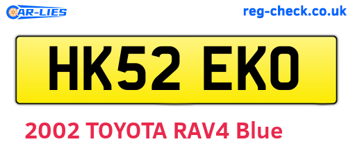 HK52EKO are the vehicle registration plates.