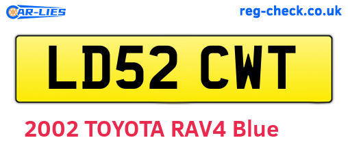 LD52CWT are the vehicle registration plates.