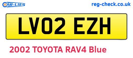 LV02EZH are the vehicle registration plates.
