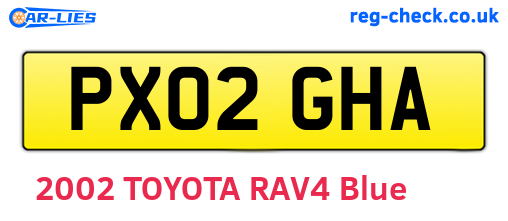 PX02GHA are the vehicle registration plates.