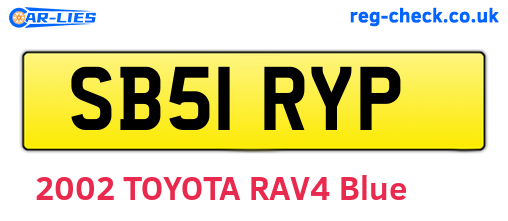 SB51RYP are the vehicle registration plates.