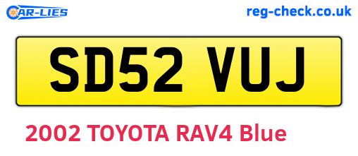 SD52VUJ are the vehicle registration plates.