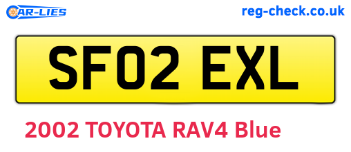 SF02EXL are the vehicle registration plates.