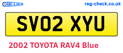 SV02XYU are the vehicle registration plates.