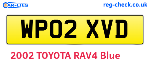 WP02XVD are the vehicle registration plates.