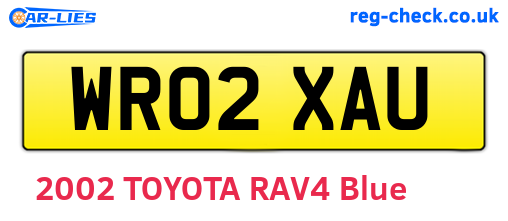 WR02XAU are the vehicle registration plates.