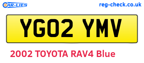 YG02YMV are the vehicle registration plates.