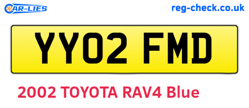 YY02FMD are the vehicle registration plates.