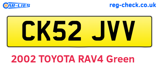 CK52JVV are the vehicle registration plates.