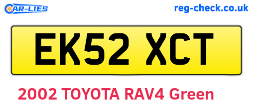 EK52XCT are the vehicle registration plates.