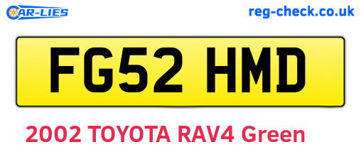 FG52HMD are the vehicle registration plates.