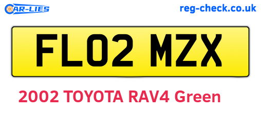 FL02MZX are the vehicle registration plates.