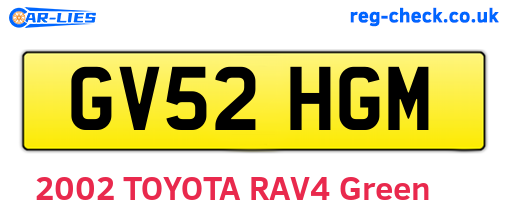 GV52HGM are the vehicle registration plates.