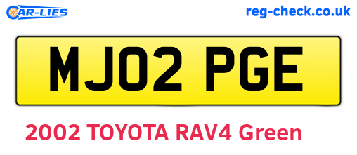 MJ02PGE are the vehicle registration plates.