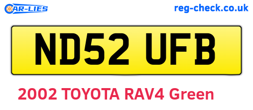 ND52UFB are the vehicle registration plates.