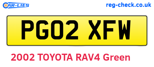 PG02XFW are the vehicle registration plates.