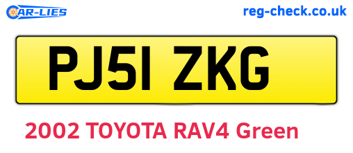 PJ51ZKG are the vehicle registration plates.