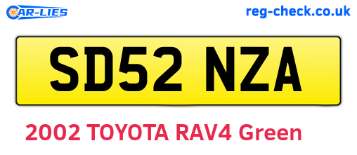 SD52NZA are the vehicle registration plates.