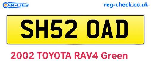 SH52OAD are the vehicle registration plates.