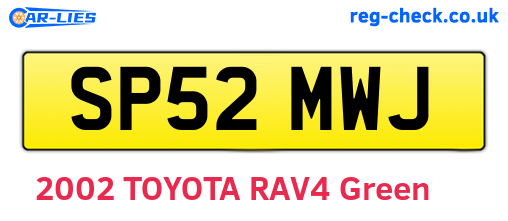 SP52MWJ are the vehicle registration plates.