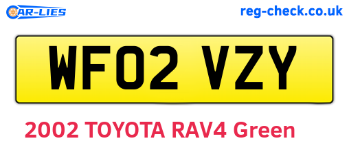 WF02VZY are the vehicle registration plates.