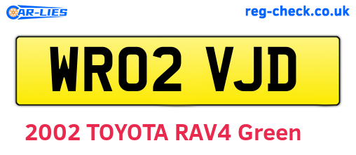 WR02VJD are the vehicle registration plates.