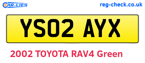 YS02AYX are the vehicle registration plates.