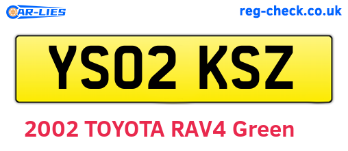 YS02KSZ are the vehicle registration plates.