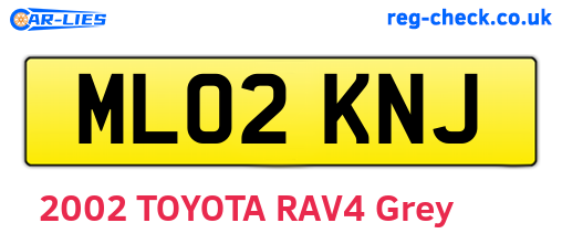 ML02KNJ are the vehicle registration plates.