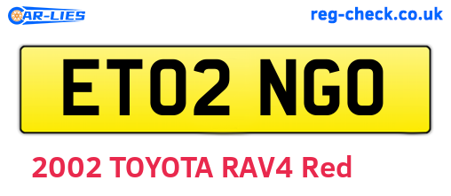 ET02NGO are the vehicle registration plates.