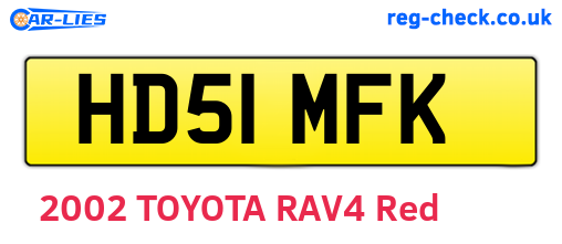 HD51MFK are the vehicle registration plates.