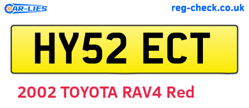 HY52ECT are the vehicle registration plates.