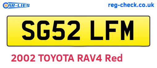 SG52LFM are the vehicle registration plates.