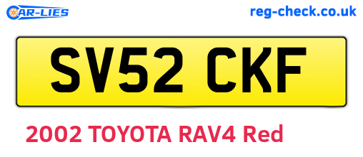 SV52CKF are the vehicle registration plates.
