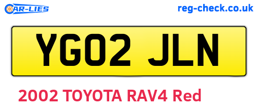 YG02JLN are the vehicle registration plates.