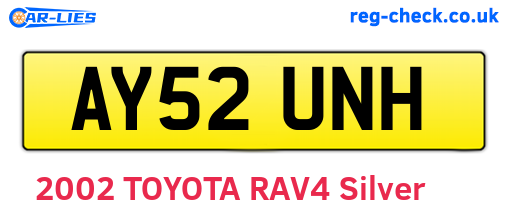 AY52UNH are the vehicle registration plates.