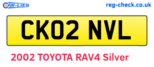 CK02NVL are the vehicle registration plates.