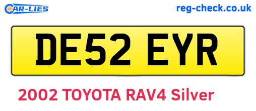 DE52EYR are the vehicle registration plates.