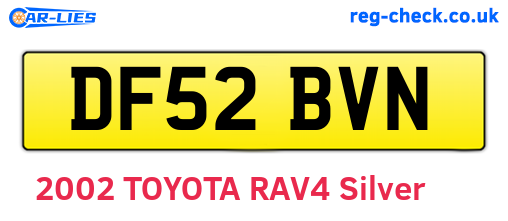 DF52BVN are the vehicle registration plates.