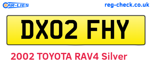 DX02FHY are the vehicle registration plates.