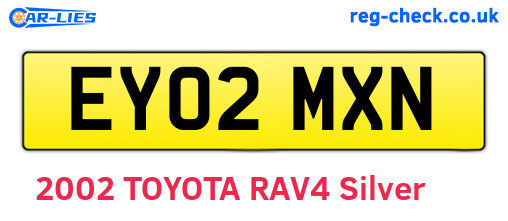 EY02MXN are the vehicle registration plates.